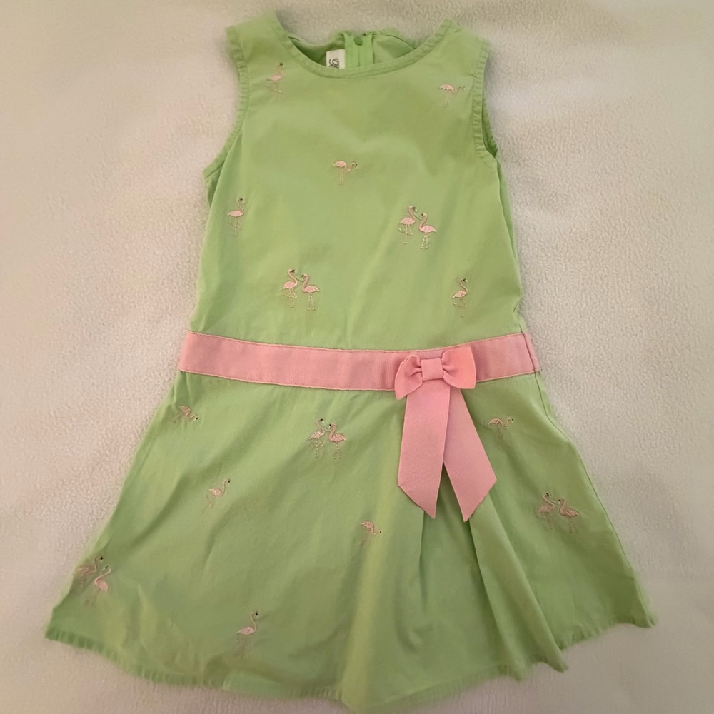 Green and Pink Flamingo Dress